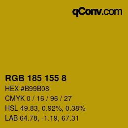 カラーコード: RGB 185 155 8 | qconv.com