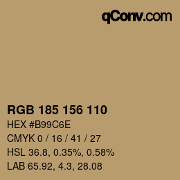 Farbcode: RGB 185 156 110 | qconv.com