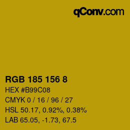 Color code: RGB 185 156 8 | qconv.com