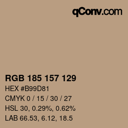 Código de color: RGB 185 157 129 | qconv.com