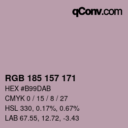 Código de color: RGB 185 157 171 | qconv.com