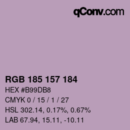 Code couleur: RGB 185 157 184 | qconv.com