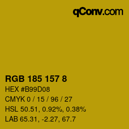 Color code: RGB 185 157 8 | qconv.com