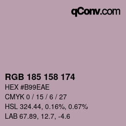Color code: RGB 185 158 174 | qconv.com
