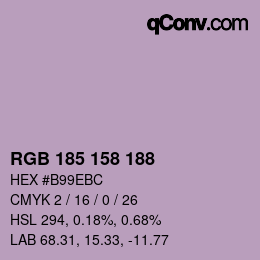 Color code: RGB 185 158 188 | qconv.com