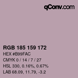 Farbcode: RGB 185 159 172 | qconv.com