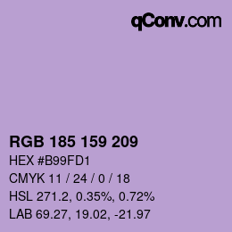 Color code: RGB 185 159 209 | qconv.com