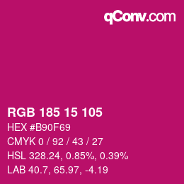 Color code: RGB 185 15 105 | qconv.com