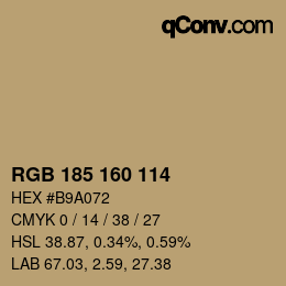 Farbcode: RGB 185 160 114 | qconv.com