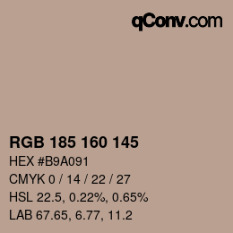 カラーコード: RGB 185 160 145 | qconv.com