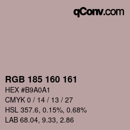 Color code: RGB 185 160 161 | qconv.com