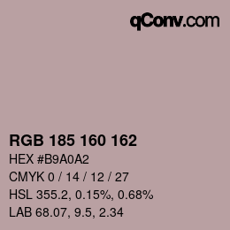 Color code: RGB 185 160 162 | qconv.com