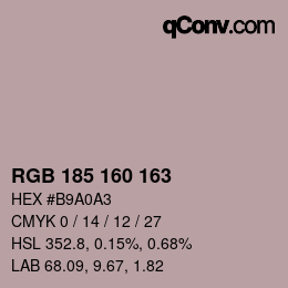 Color code: RGB 185 160 163 | qconv.com