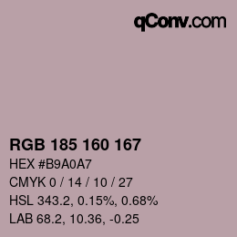 Color code: RGB 185 160 167 | qconv.com