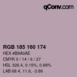 Farbcode: RGB 185 160 174 | qconv.com