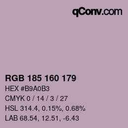 Color code: RGB 185 160 179 | qconv.com