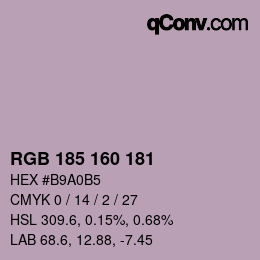 Color code: RGB 185 160 181 | qconv.com