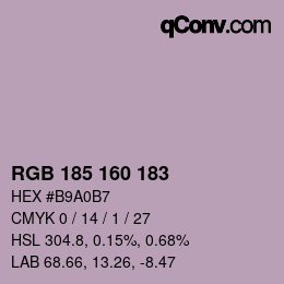 Color code: RGB 185 160 183 | qconv.com