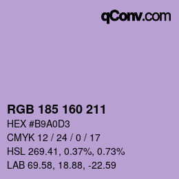 Color code: RGB 185 160 211 | qconv.com