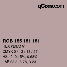 Color code: RGB 185 161 161 | qconv.com