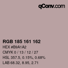Color code: RGB 185 161 162 | qconv.com