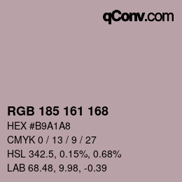 カラーコード: RGB 185 161 168 | qconv.com