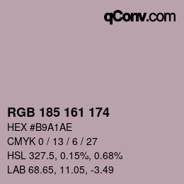 Color code: RGB 185 161 174 | qconv.com