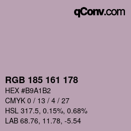カラーコード: RGB 185 161 178 | qconv.com