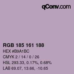 Color code: RGB 185 161 188 | qconv.com