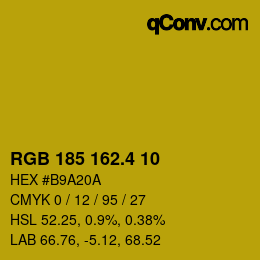 カラーコード: RGB 185 162.4 10 | qconv.com