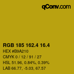 カラーコード: RGB 185 162.4 16.4 | qconv.com