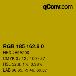 カラーコード: RGB 185 162.8 0 | qconv.com