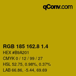 カラーコード: RGB 185 162.8 1.4 | qconv.com