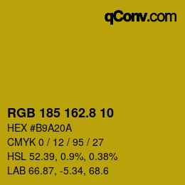 カラーコード: RGB 185 162.8 10 | qconv.com