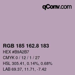 カラーコード: RGB 185 162.8 183 | qconv.com