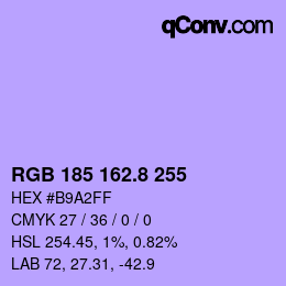 カラーコード: RGB 185 162.8 255 | qconv.com