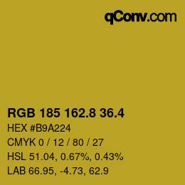 カラーコード: RGB 185 162.8 36.4 | qconv.com