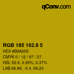 カラーコード: RGB 185 162.8 5 | qconv.com