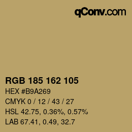 カラーコード: RGB 185 162 105 | qconv.com