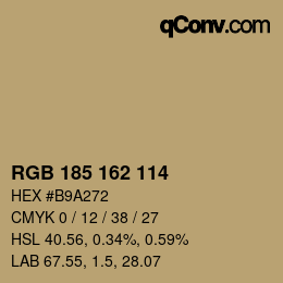 Farbcode: RGB 185 162 114 | qconv.com