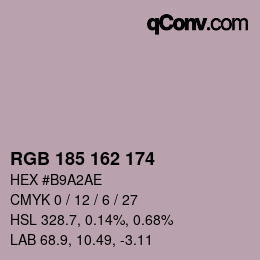 Color code: RGB 185 162 174 | qconv.com