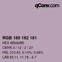 Color code: RGB 185 162 181 | qconv.com