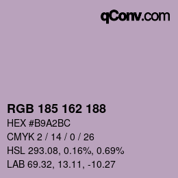 Color code: RGB 185 162 188 | qconv.com