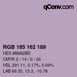 カラーコード: RGB 185 162 189 | qconv.com