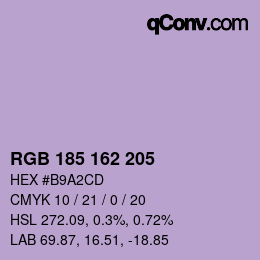 Color code: RGB 185 162 205 | qconv.com