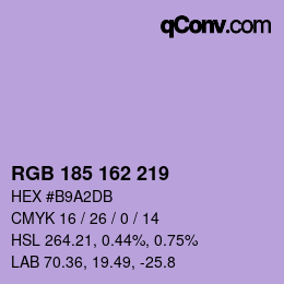 Farbcode: RGB 185 162 219 | qconv.com