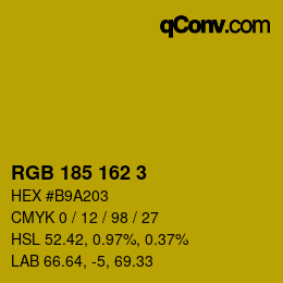 Color code: RGB 185 162 3 | qconv.com