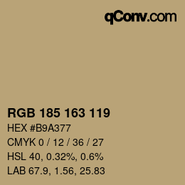 カラーコード: RGB 185 163 119 | qconv.com