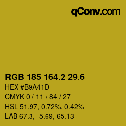 カラーコード: RGB 185 164.2 29.6 | qconv.com