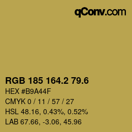 カラーコード: RGB 185 164.2 79.6 | qconv.com